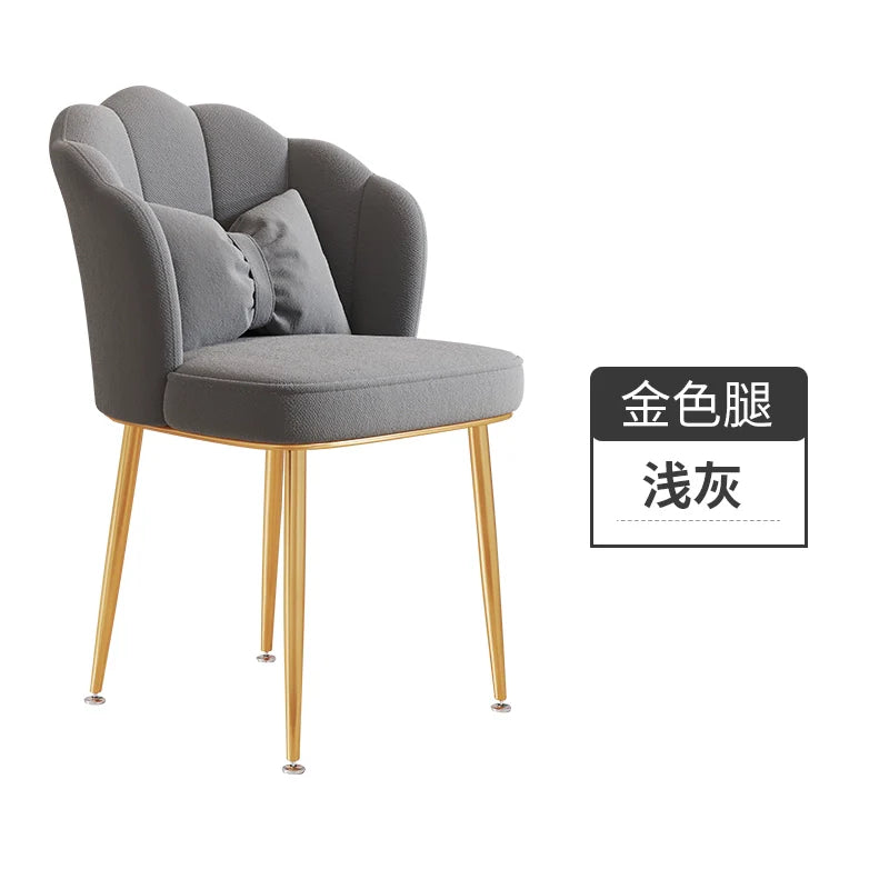 Scandinavian Upholstered Makeup Vanity Chair with Steel Frame – view 33