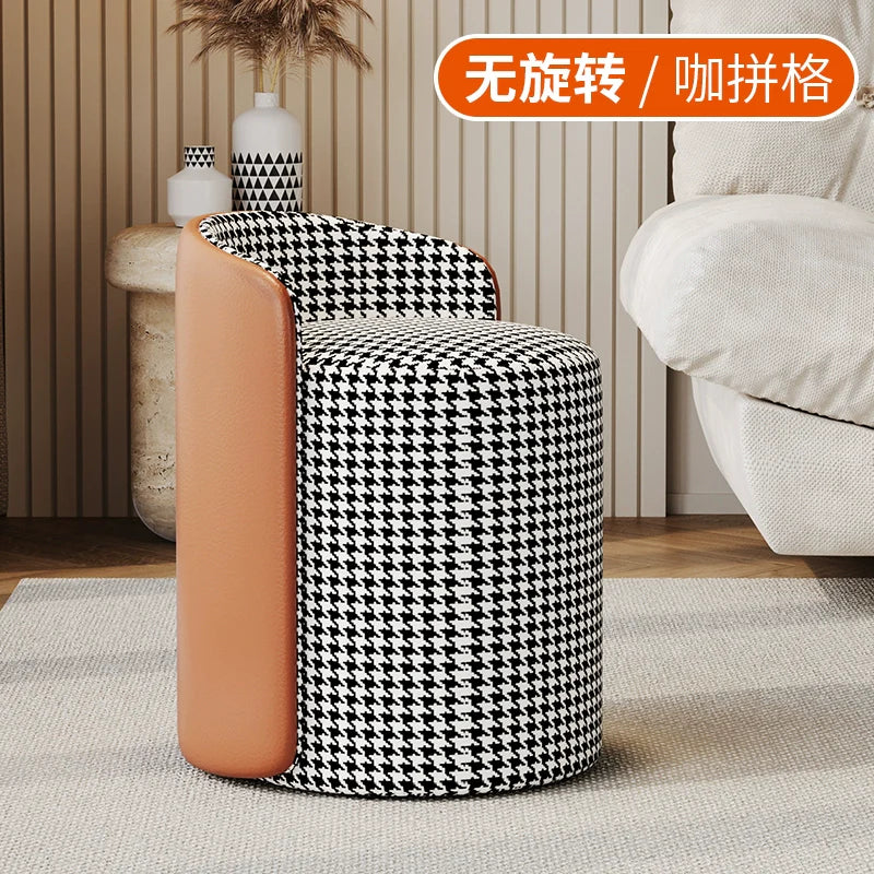 Scandinavian Upholstered Makeup Vanity Chair with Steel Frame – view 10