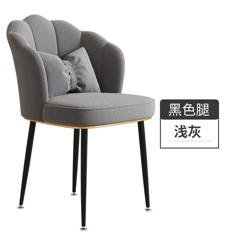 Scandinavian Upholstered Makeup Vanity Chair with Steel Frame – view 22