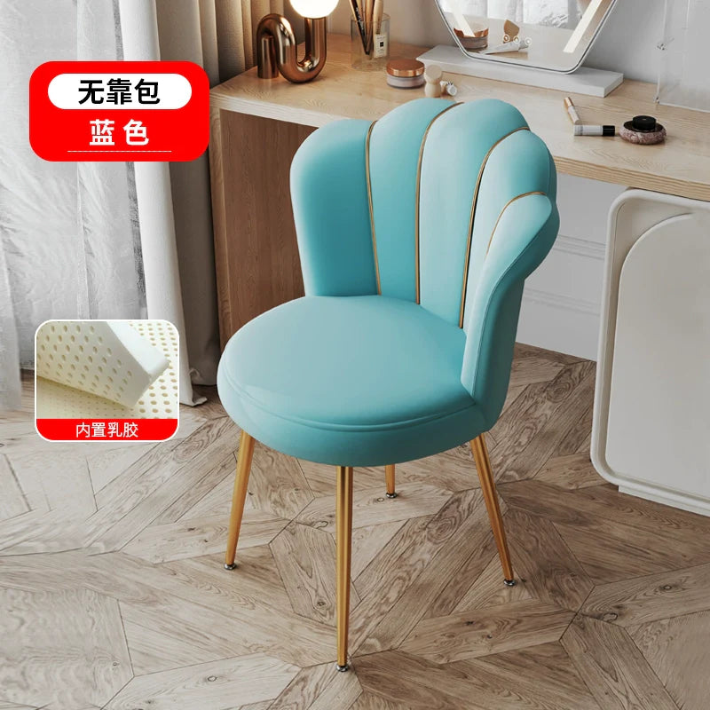 Scandinavian Upholstered Makeup Vanity Chair with Steel Frame – view 11