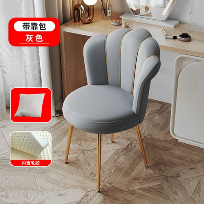 Scandinavian Upholstered Makeup Vanity Chair with Steel Frame – view 29