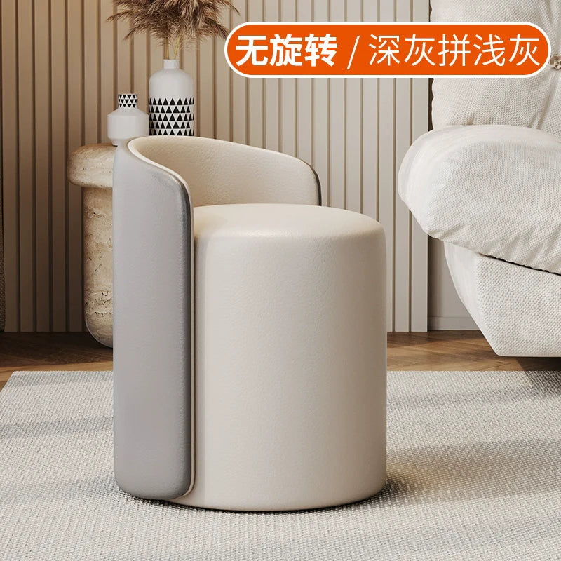 Scandinavian Upholstered Makeup Vanity Chair with Steel Frame – view 19
