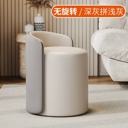 Scandinavian Upholstered Makeup Vanity Chair with Steel Frame – view 19