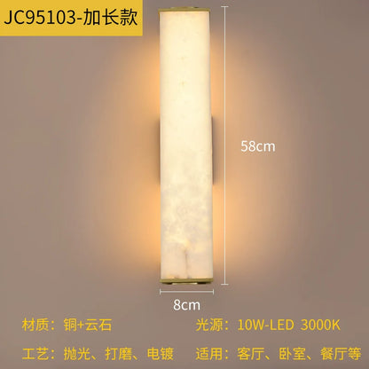 Copper and Marble Modern Wall Sconce with Warm LED Light – view 11