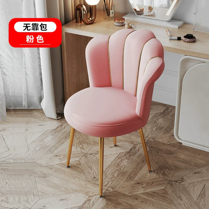 Scandinavian Upholstered Makeup Vanity Chair with Steel Frame – view 18