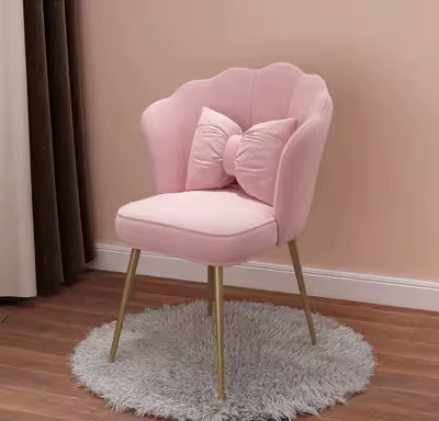 Scandinavian Metal and Flannel Leisure Chair, Accent Seating – view 2