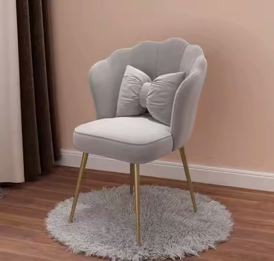 Scandinavian Metal and Flannel Leisure Chair, Accent Seating – view 3