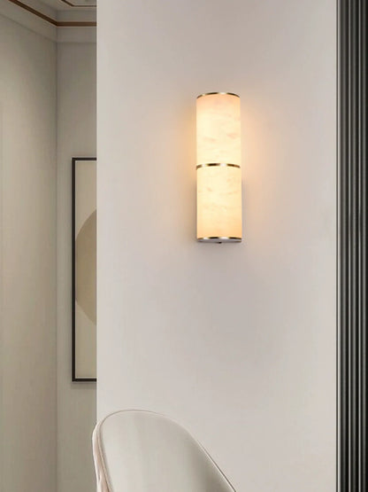Copper and Marble Modern Wall Sconce with Warm LED Light – view 4