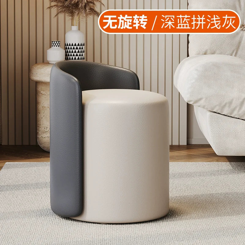 Scandinavian Upholstered Makeup Vanity Chair with Steel Frame – view 20