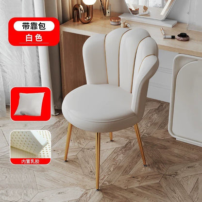 Scandinavian Upholstered Makeup Vanity Chair with Steel Frame – view 36