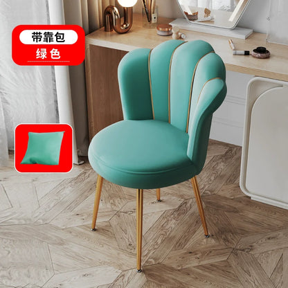 Scandinavian Upholstered Makeup Vanity Chair with Steel Frame – view 15