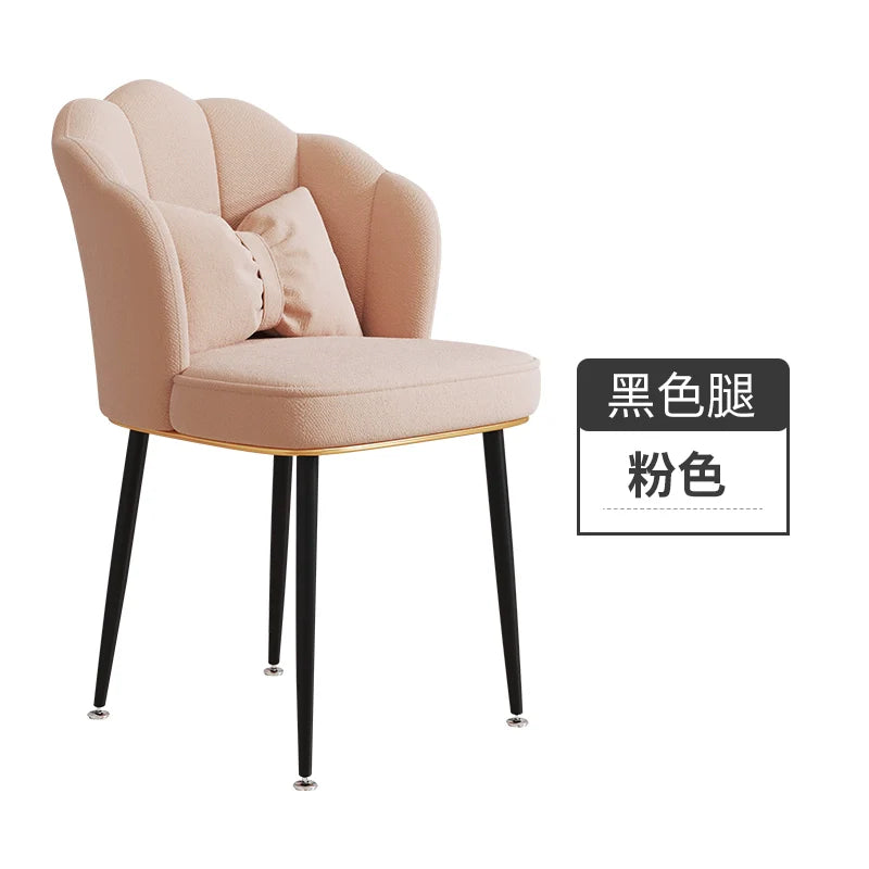 Scandinavian Upholstered Makeup Vanity Chair with Steel Frame – view 24