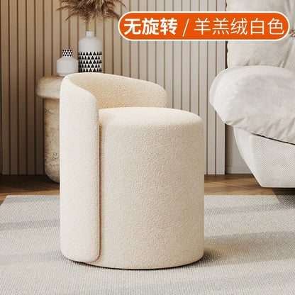 Scandinavian Upholstered Makeup Vanity Chair with Steel Frame – view 41