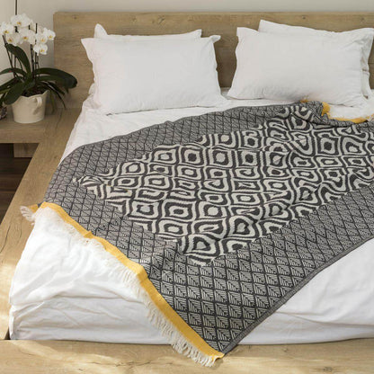 XL Jacquard Weave Turkish Cotton Beach Blanket and Throw, 52 x 79 – view 10