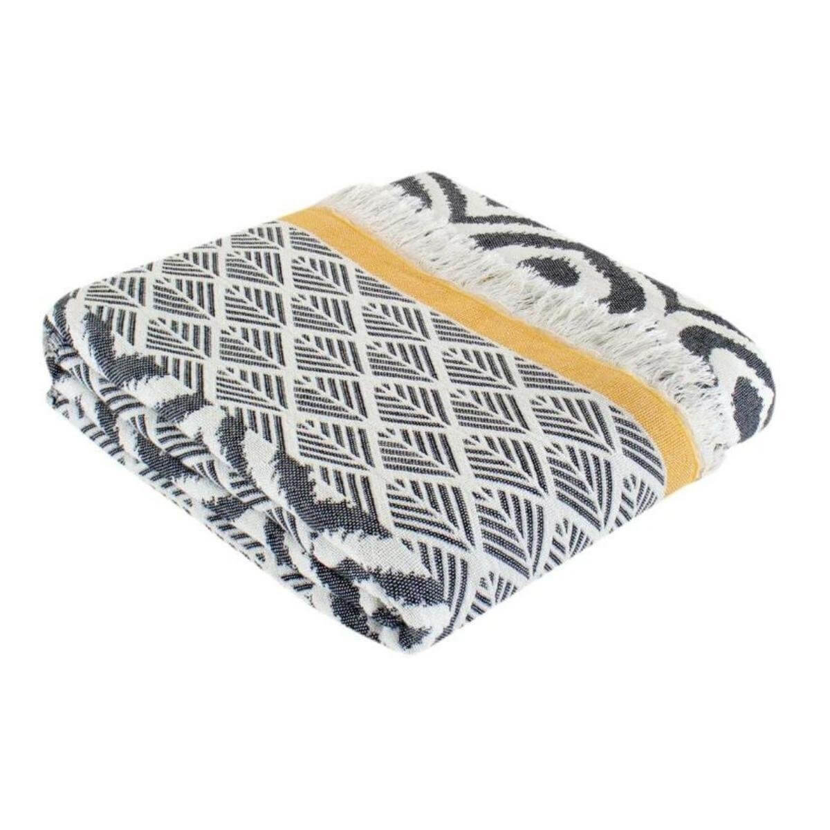 XL Jacquard Weave Turkish Cotton Beach Blanket and Throw, 52 x 79 – view 9
