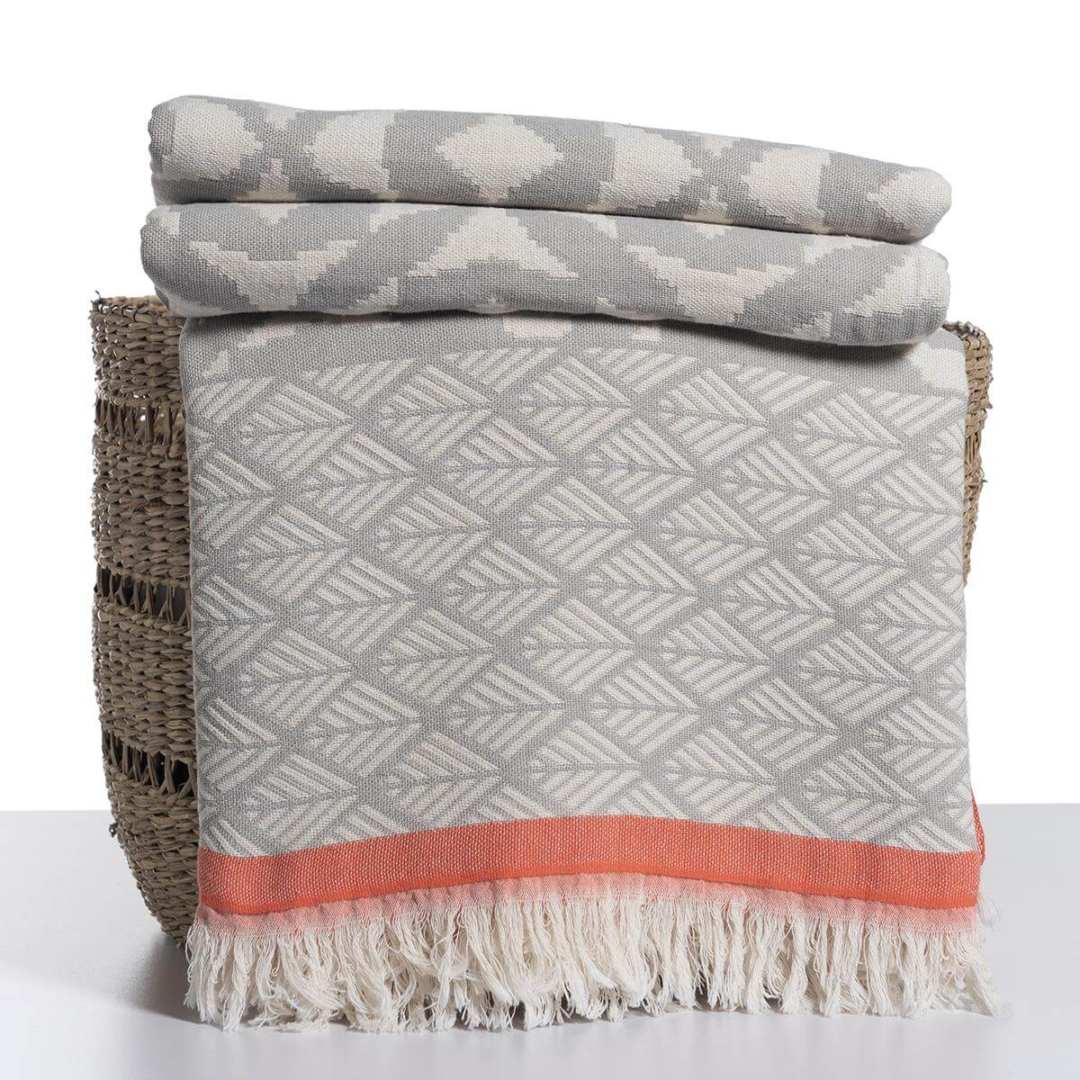 XL Jacquard Weave Turkish Cotton Beach Blanket and Throw, 52 x 79 – view 8