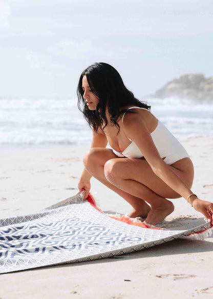 XL Jacquard Weave Turkish Cotton Beach Blanket and Throw, 52 x 79 – view 4