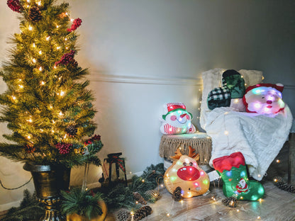 Santa Claus Microbead LED Light-Up Christmas Pillow, 12x12 Inch – view 7
