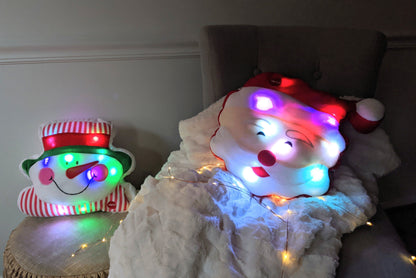 Santa Claus Microbead LED Light-Up Christmas Pillow, 12x12 Inch – view 8