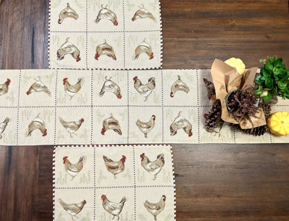 Country Farmhouse Rooster and Hens Woven Tapestry Placemat Set – view 4