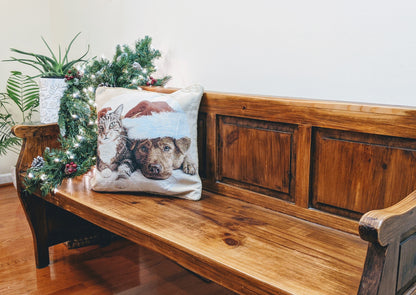 Christmas Dog and Cat Woven Tapestry Throw Pillow Cover, 18 x 18 – view 14