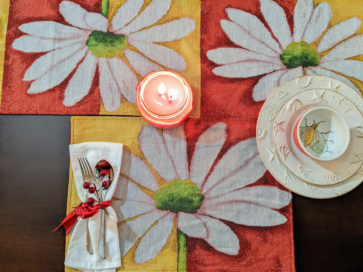 Loves Me Not Daisy Woven Tapestry Table Runner for Spring – view 9