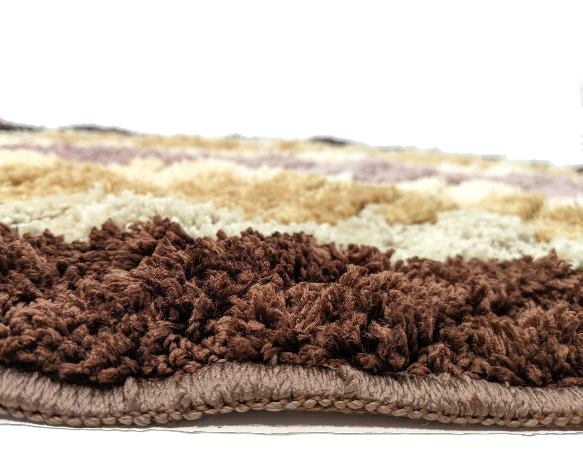 Beige Striped Polyester Microfiber Bathroom Rug, 20 x 32 Inch – view 9