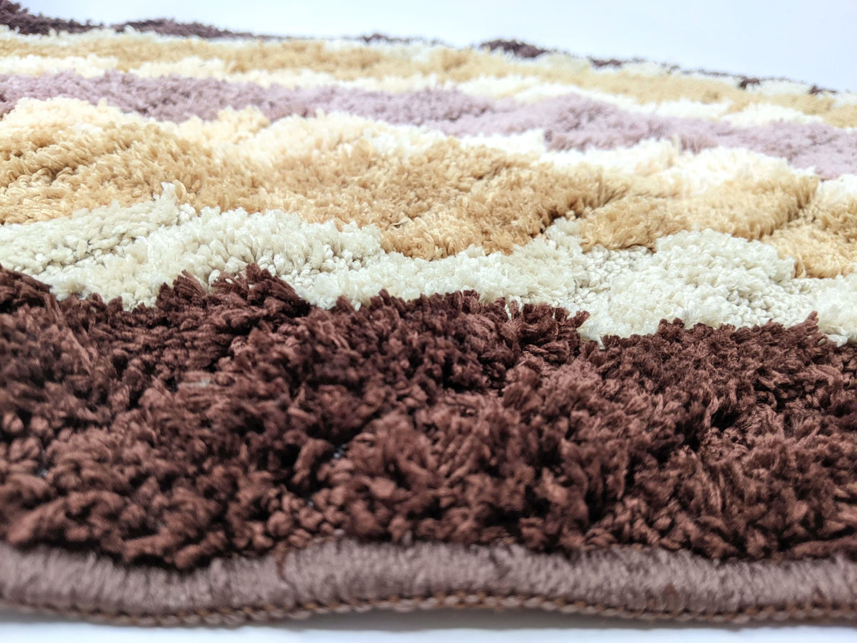 Beige Striped Polyester Microfiber Bathroom Rug, 20 x 32 Inch – view 7