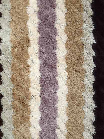 Beige Striped Polyester Microfiber Bathroom Rug, 20 x 32 Inch – view 6