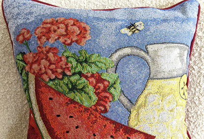 Fruity Drinks Watermelon Lemonade Woven Tapestry Pillow Cover – view 9