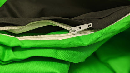100% Cotton Reversible Duvet Cover Set in Lime Green and Black – view 3