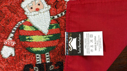 Red Woven Tapestry Christmas Placemat Set with Santa Claus and Snowman – view 7