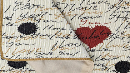 Golden Beige Love Letter Woven Tapestry Placemat Set – view 7