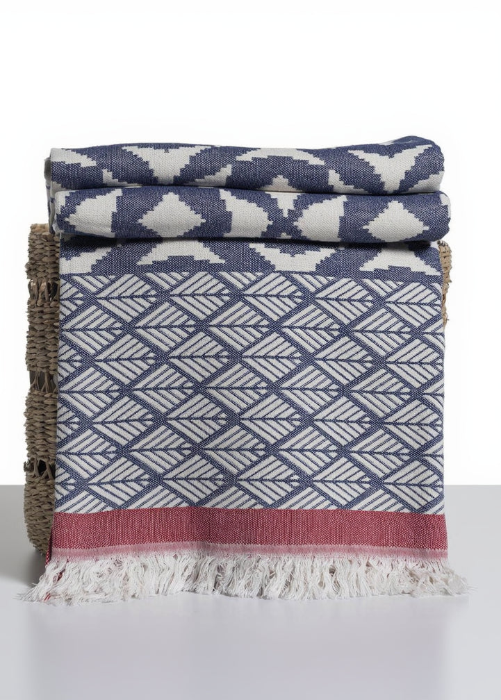 XL Jacquard Weave Turkish Cotton Beach Blanket and Throw, 52 x 79 – view 6