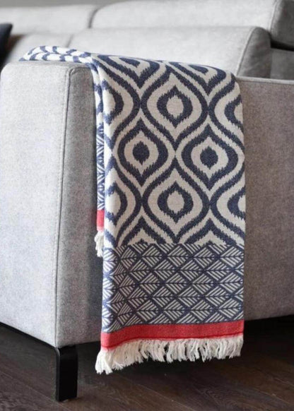 XL Jacquard Weave Turkish Cotton Beach Blanket and Throw, 52 x 79 – view 5