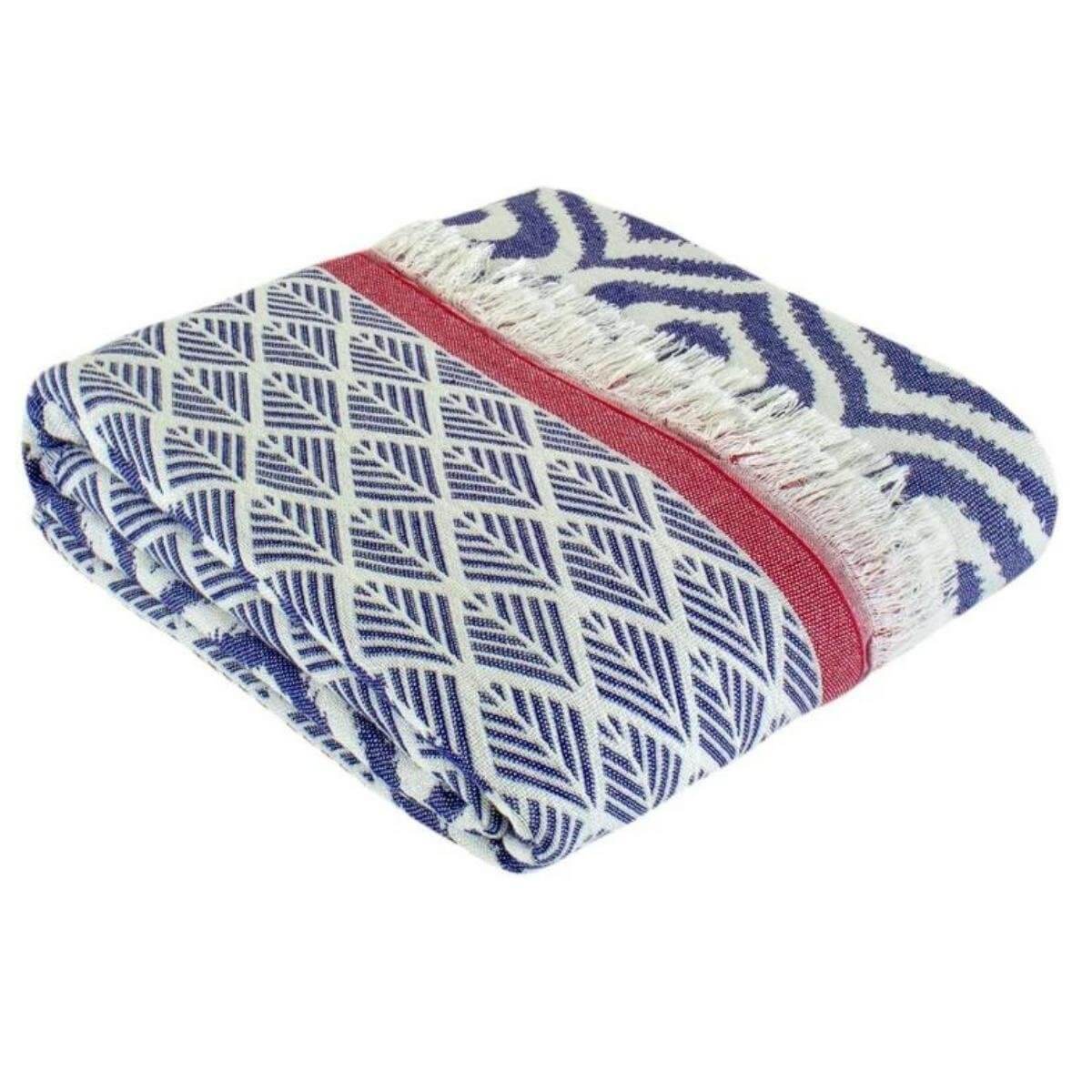 XL Jacquard Weave Turkish Cotton Beach Blanket and Throw, 52 x 79 – view 7
