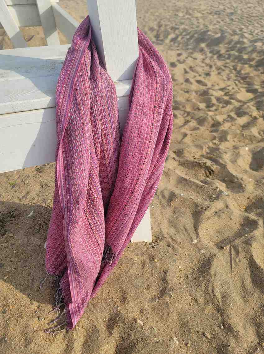 ALA Peshtemal Turkish Cotton Towel, Handwoven 40 x 70 Inch Beach Towel – view 9