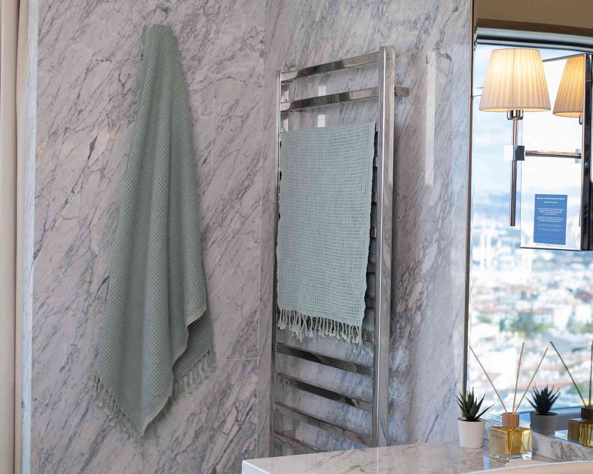 Waffle Weave Organic Cotton Turkish Towel, Stone Washed Bath and Hand – view 27