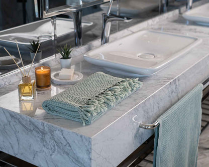 Waffle Weave Organic Cotton Turkish Towel, Stone Washed Bath and Hand – view 28