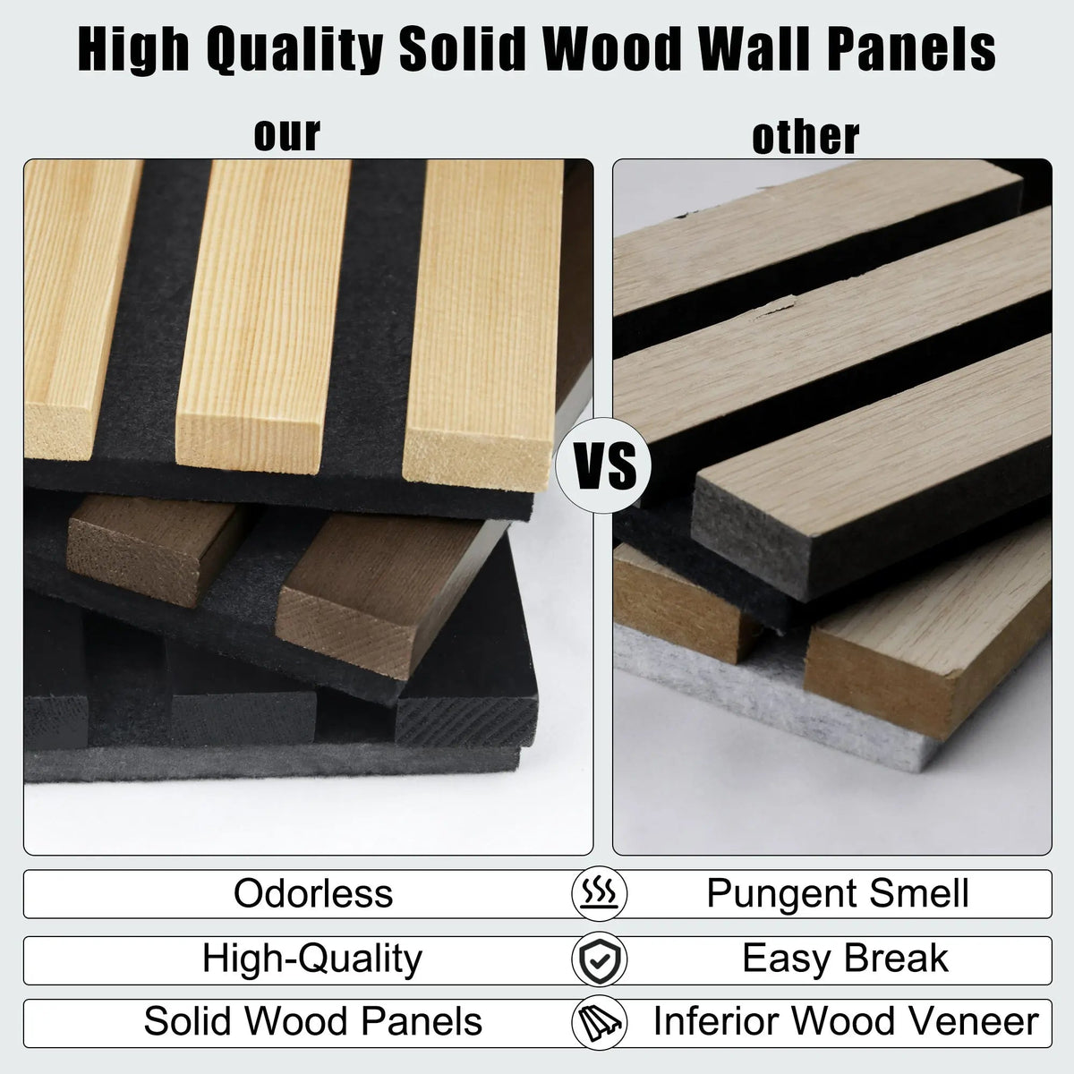 Walnut Acoustic Solid Wood Slat Wall Panels, 2 Panels Per Box – view 5