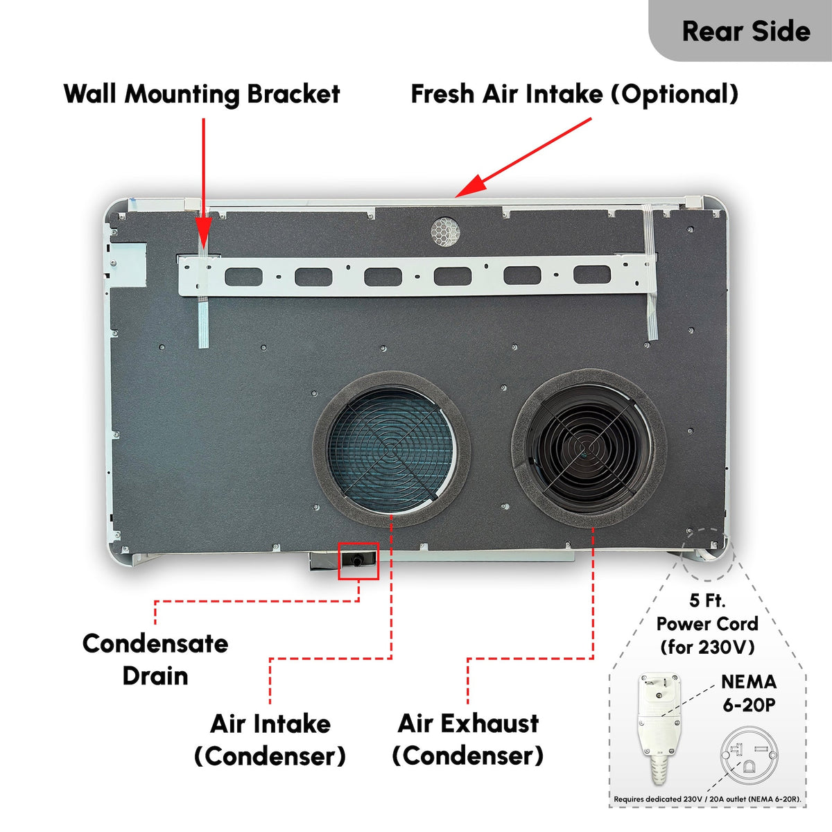 Pioneer 12,000 BTU All-in-One Console Inverter Heat Pump, Through-the-Wall Monoblock Packaged Unit with No Outdoor Condenser, 230V – view 3