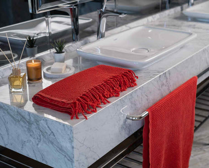 Waffle Weave Organic Cotton Turkish Towel, Stone Washed Bath and Hand – view 30
