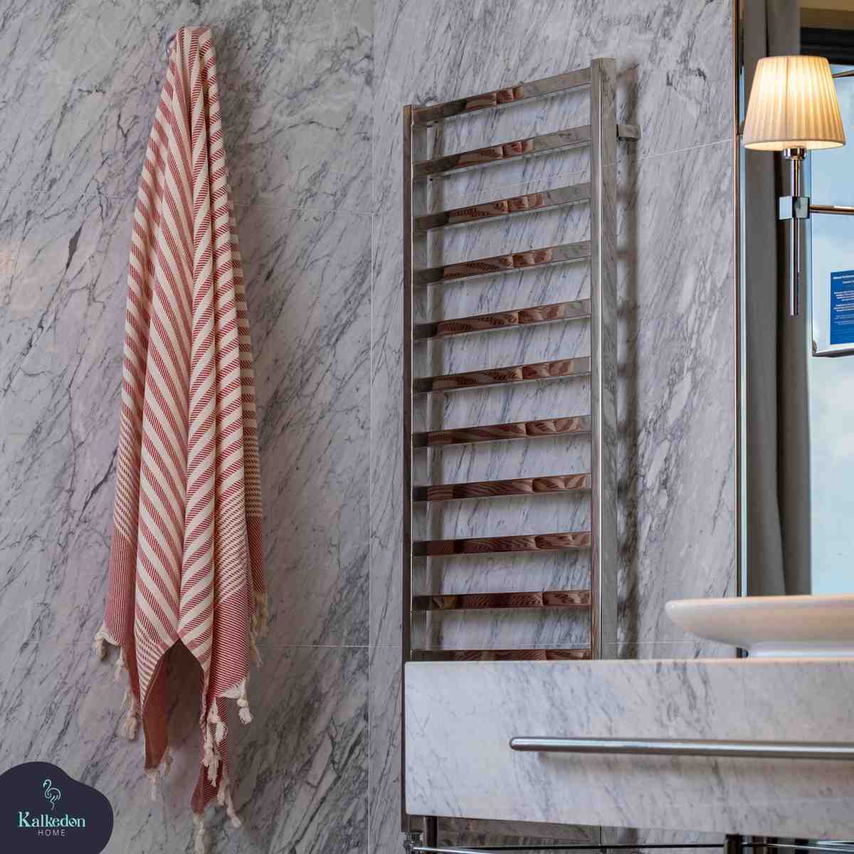 Jacquard Woven Turkish Cotton Peshtemal Towel with Tassels, 38 x 68 Inch – view 22