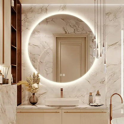 Round LED Bathroom Vanity Mirror with Dimmable Lights and Defogger – view 11