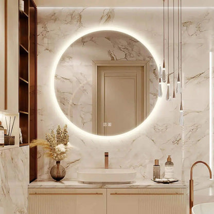 Round LED Bathroom Vanity Mirror with Dimmable Lights and Defogger – view 14