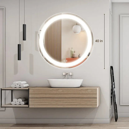 Round LED Bathroom Vanity Mirror with Dimmable Lights and Anti-Fog – view 4