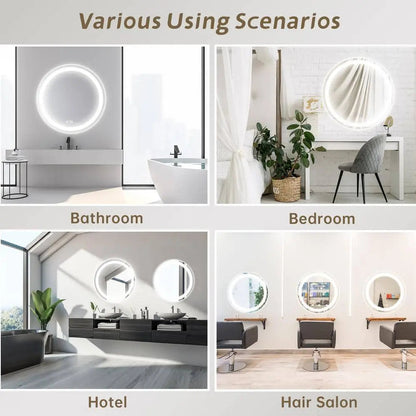 Round LED Bathroom Vanity Mirror with Dimmable Lights and Anti-Fog – view 5