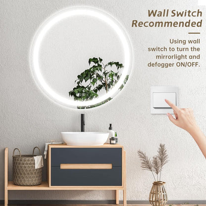 Round LED Bathroom Vanity Mirror with Dimmable Lights and Anti-Fog – view 10