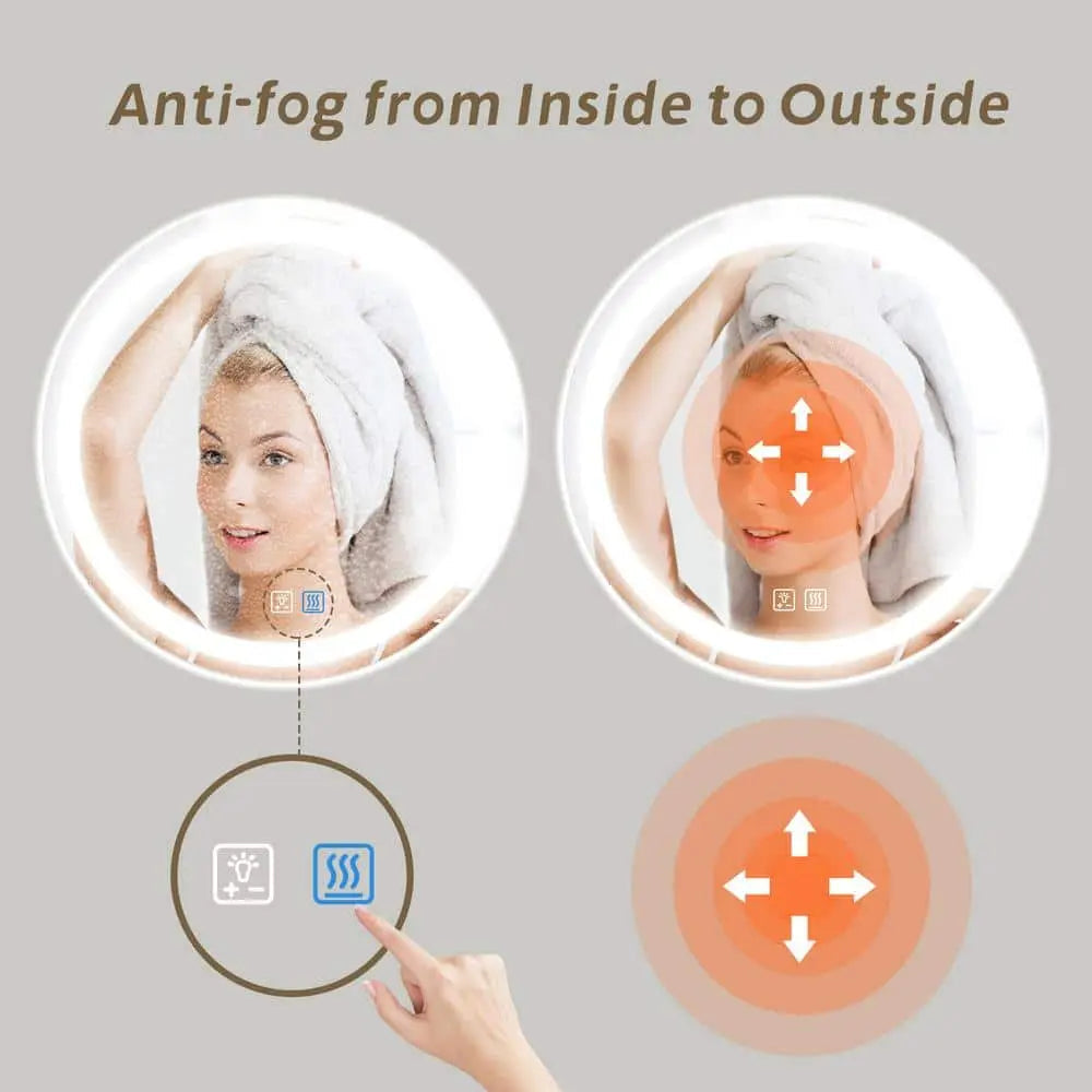 Round LED Bathroom Vanity Mirror with Dimmable Lights and Anti-Fog – view 11