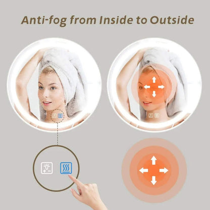 Round LED Bathroom Vanity Mirror with Dimmable Lights and Anti-Fog – view 11